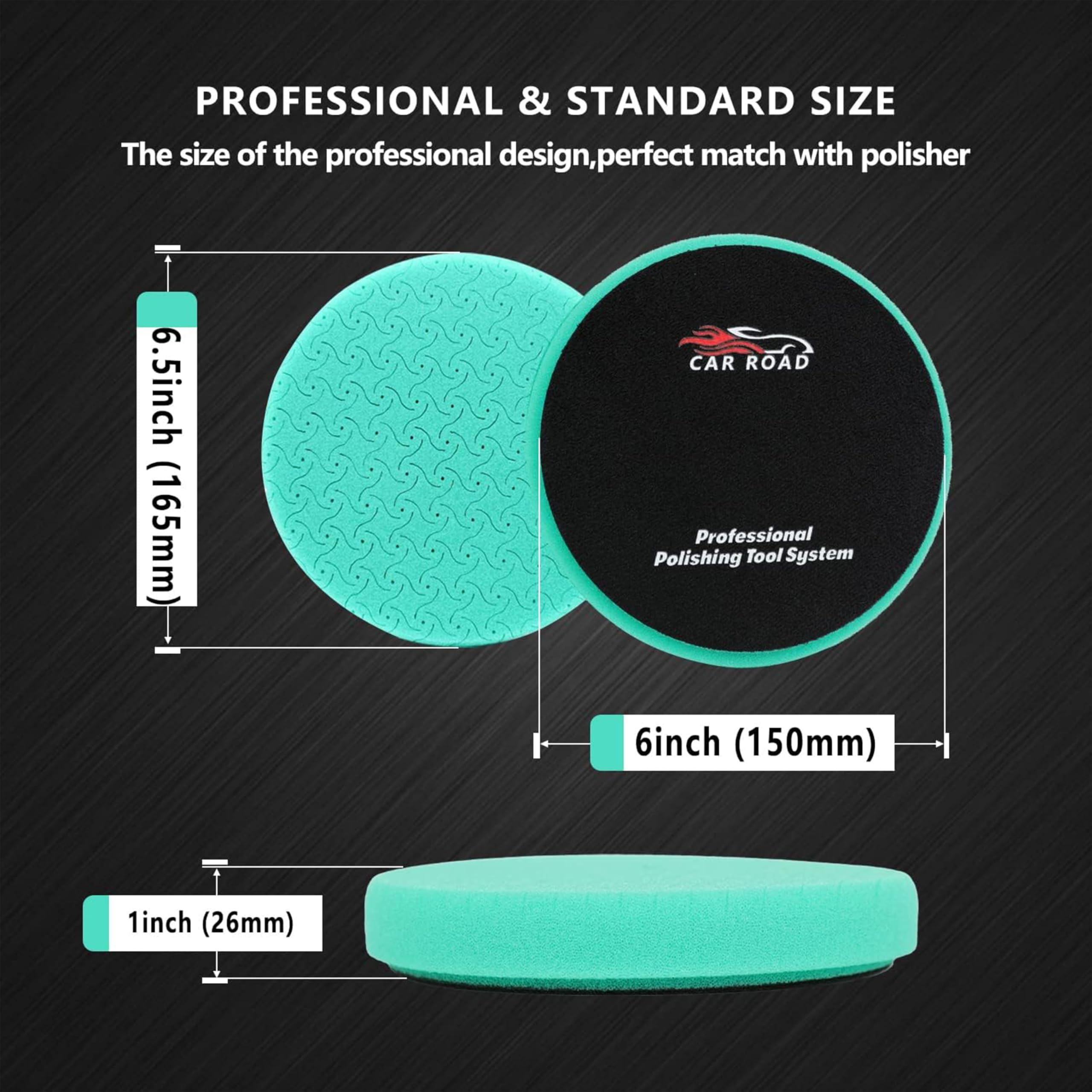 CAR ROAD microfiber finishing pad detailed view, lint-free for streak-free gloss