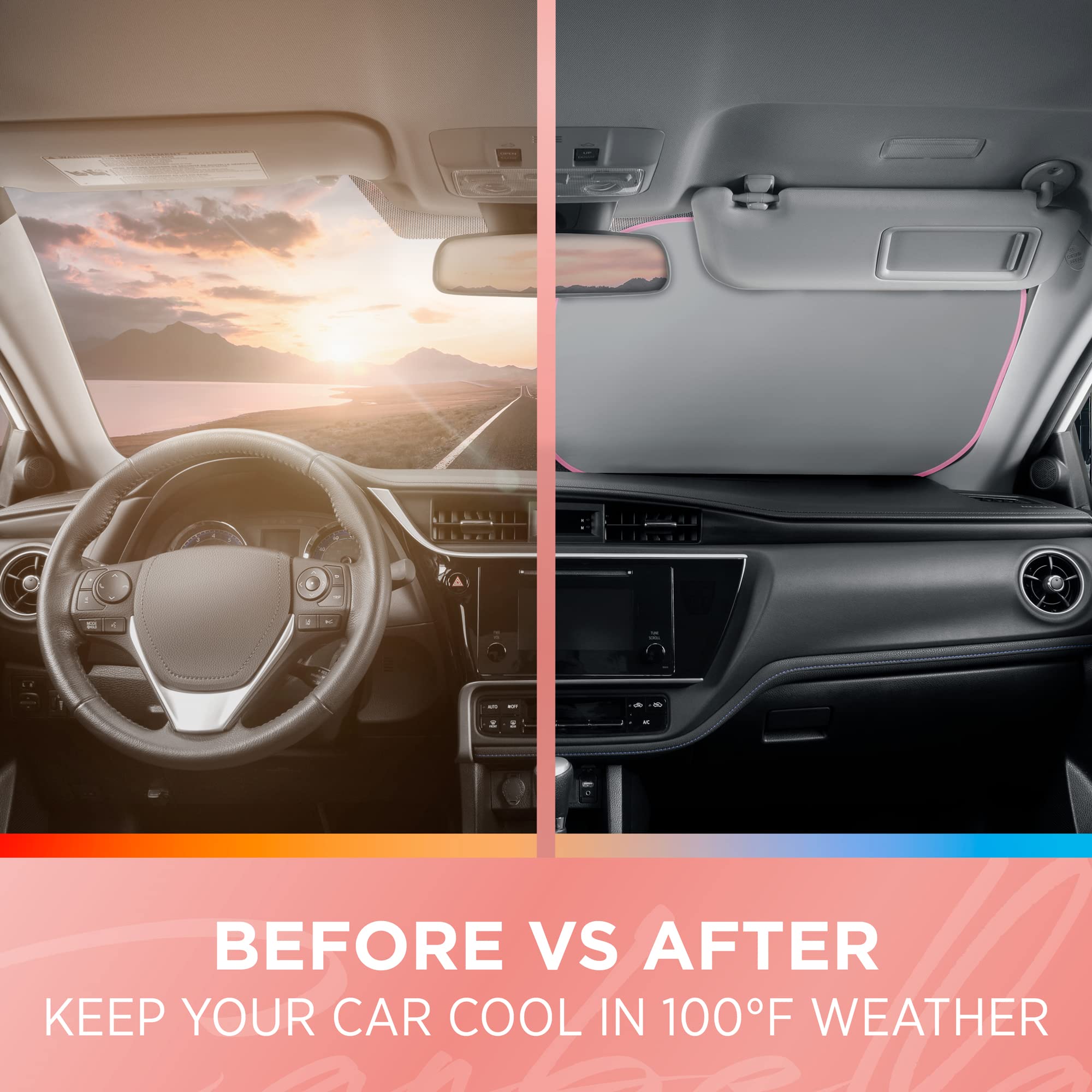 Carbella in-car lifestyle shot demonstrating cooler dashboard and comfy cabin