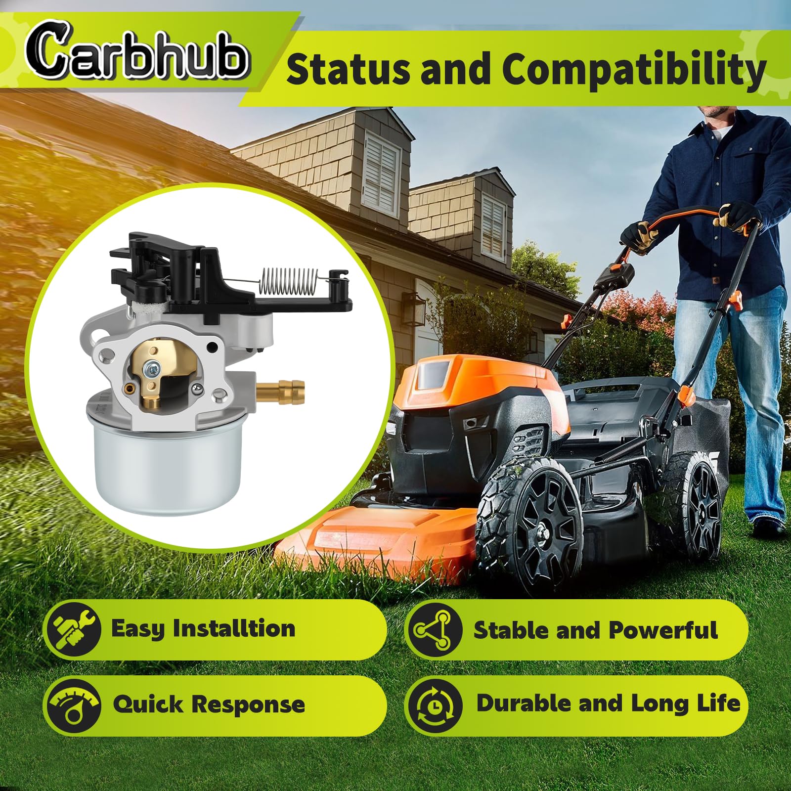Carbhub carburetor side detail zoom on throttle and choke linkage for reliable control
