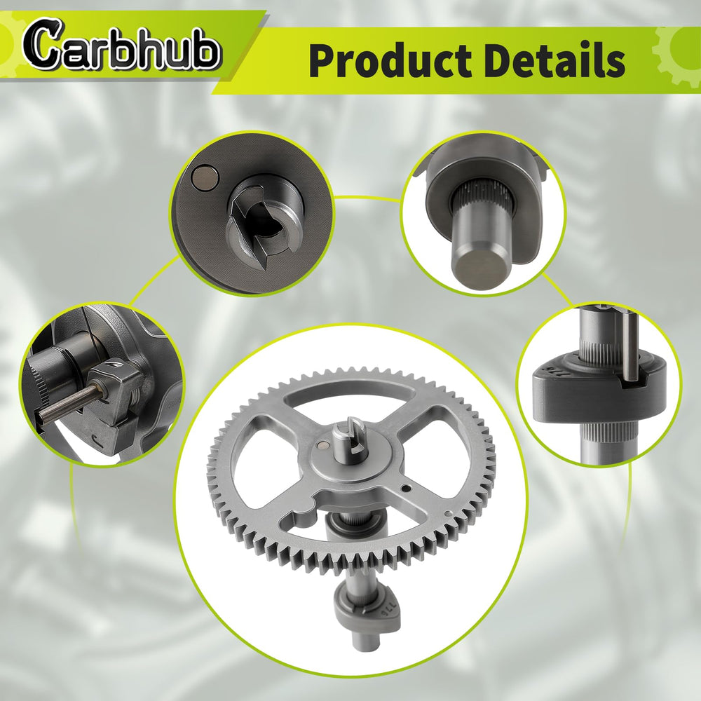 Carbhub camshaft installed in mower engine illustrating correct placement and alignment