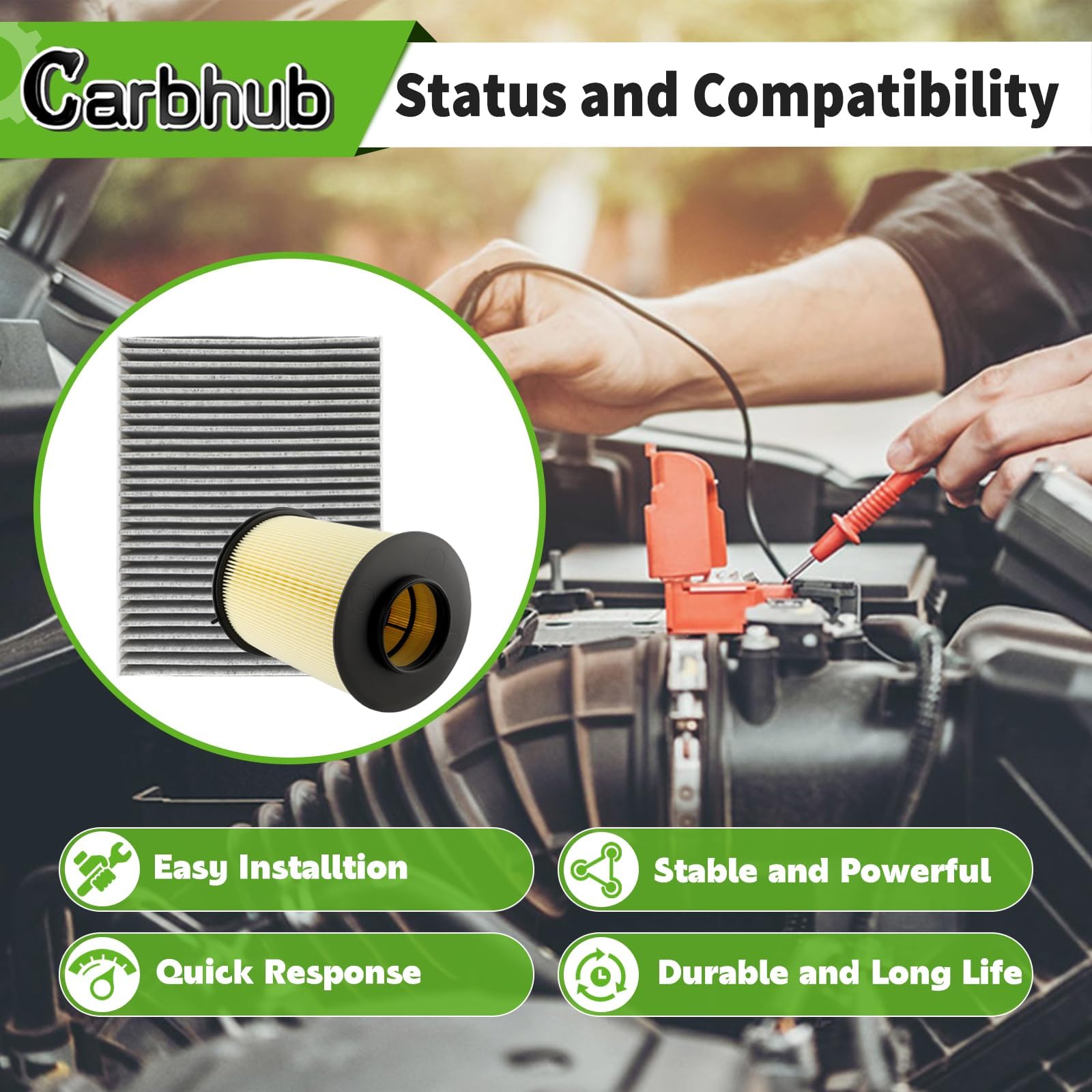 Carbhub filter edge seal detail showing durable gasket for leak-free protection