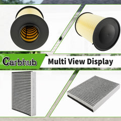 Carbhub close-up of pleated media showing fine filtration and improved airflow