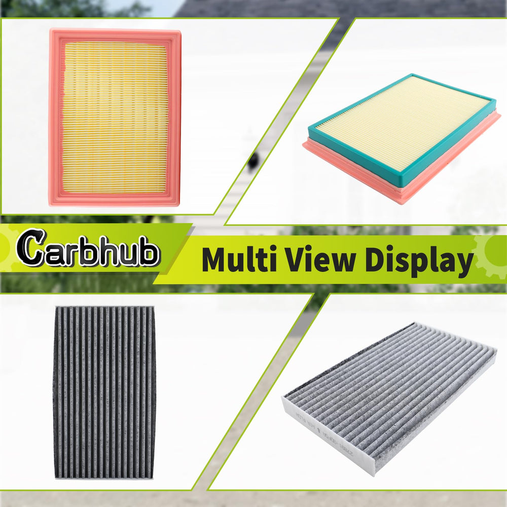 Carbhub filters placed inside Nissan glovebox and engine bay, easy DIY install benefit