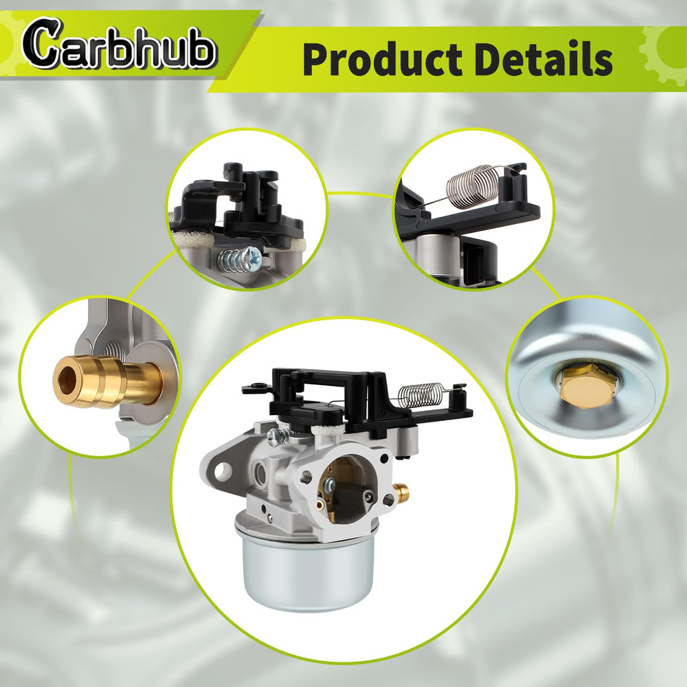 Carbhub carburetor installed in a lawn mower illustrating improved starting reliability