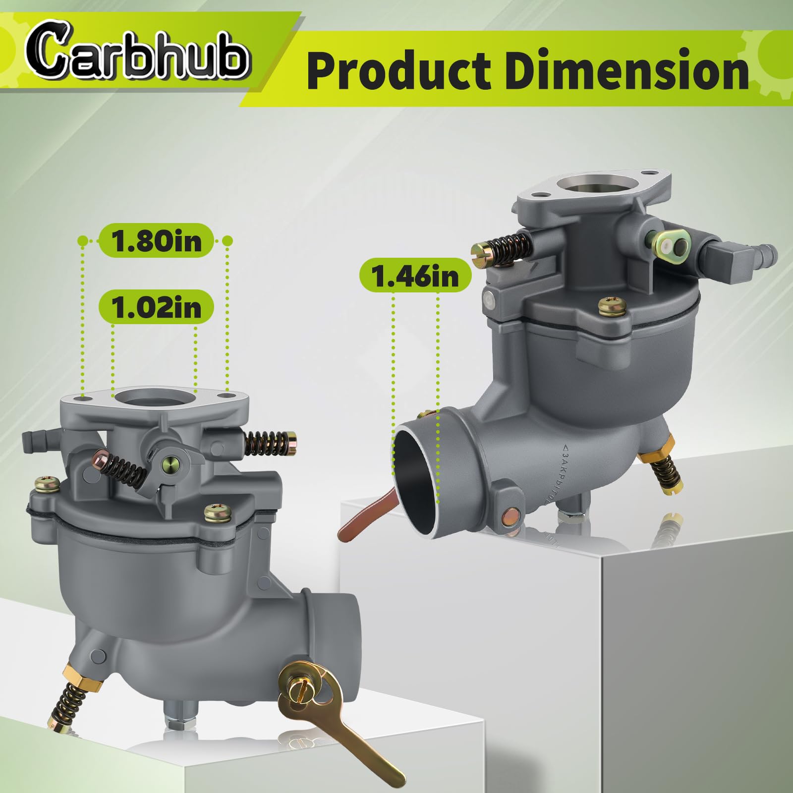 Carbhub installed on a horizontal engine demonstrating straightforward fitment benefit
