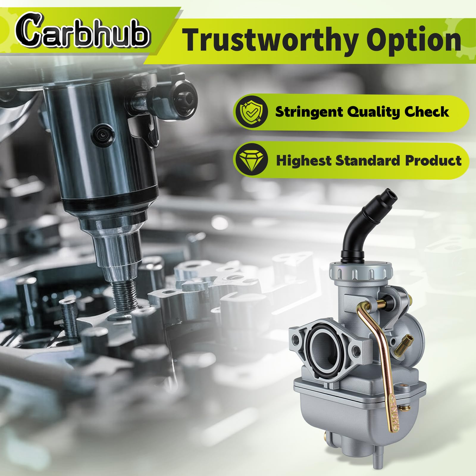 Carbhub PZ20 float bowl underside with drain screw for easy maintenance