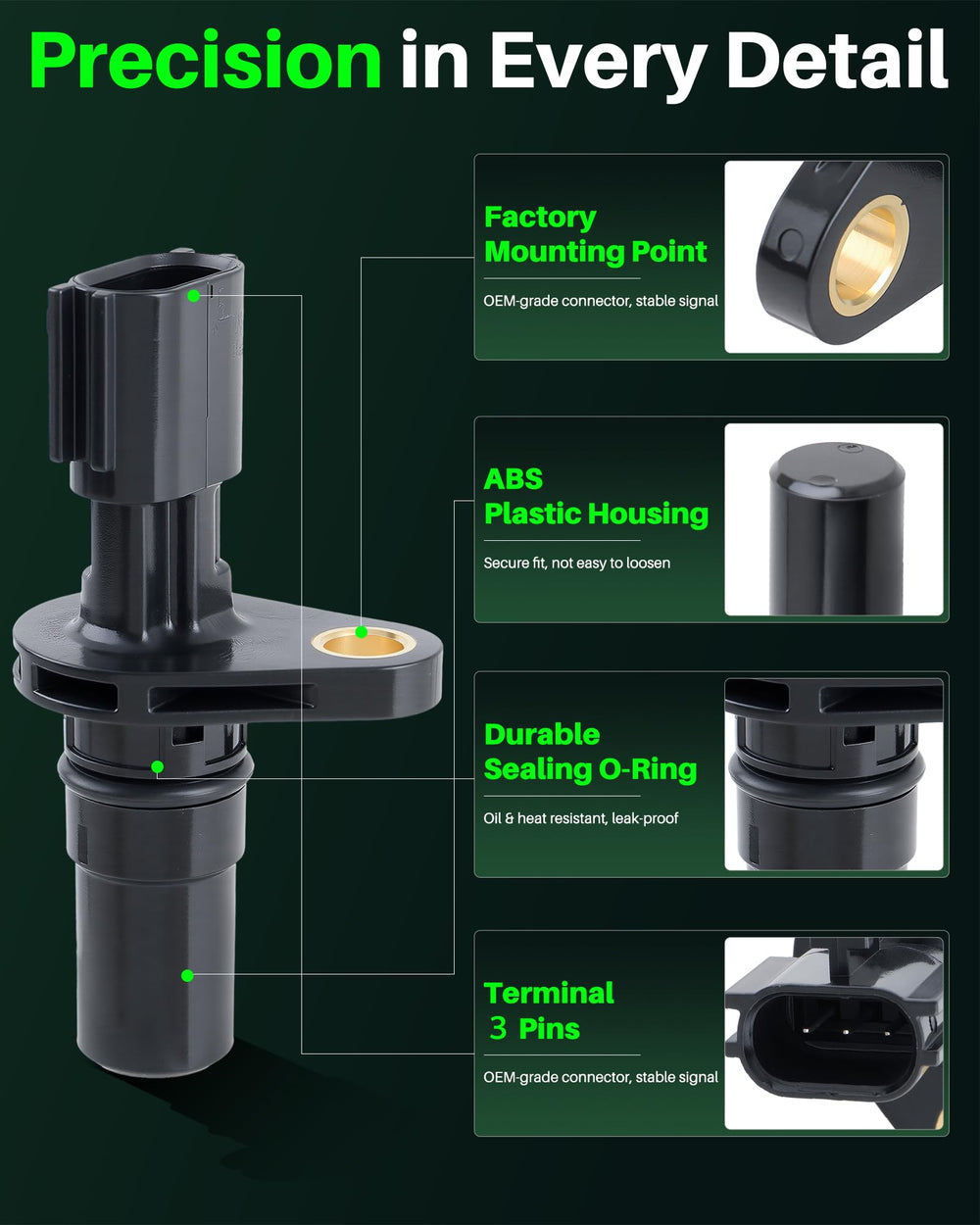 Carbhub sensor body texture detail highlighting durable construction benefit