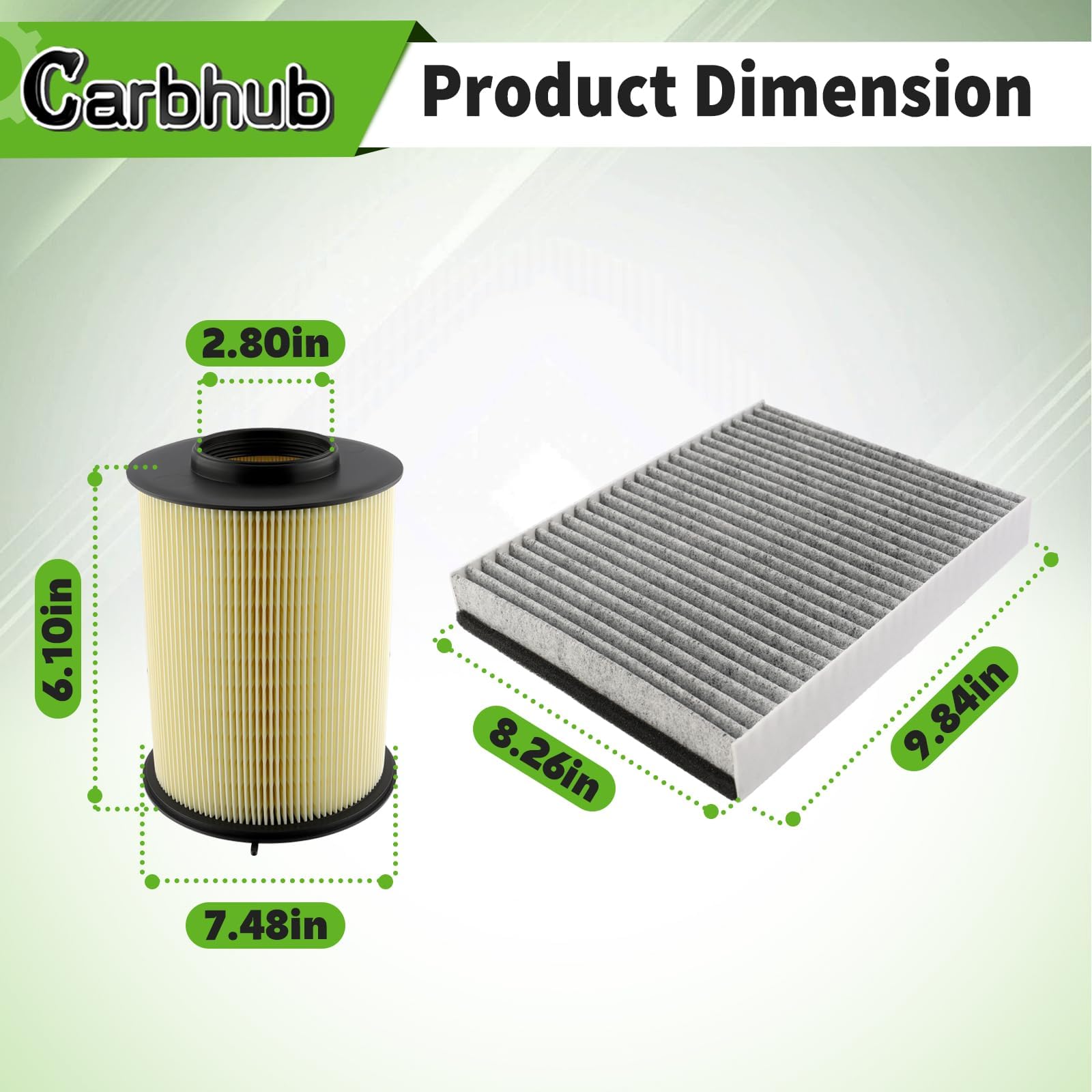 Carbhub side label with part numbers for quick verification and purchase confidence