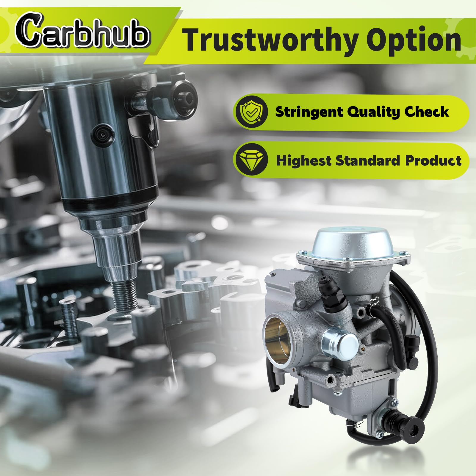 Carbhub carburetor side linkage and choke lever for predictable throttle response