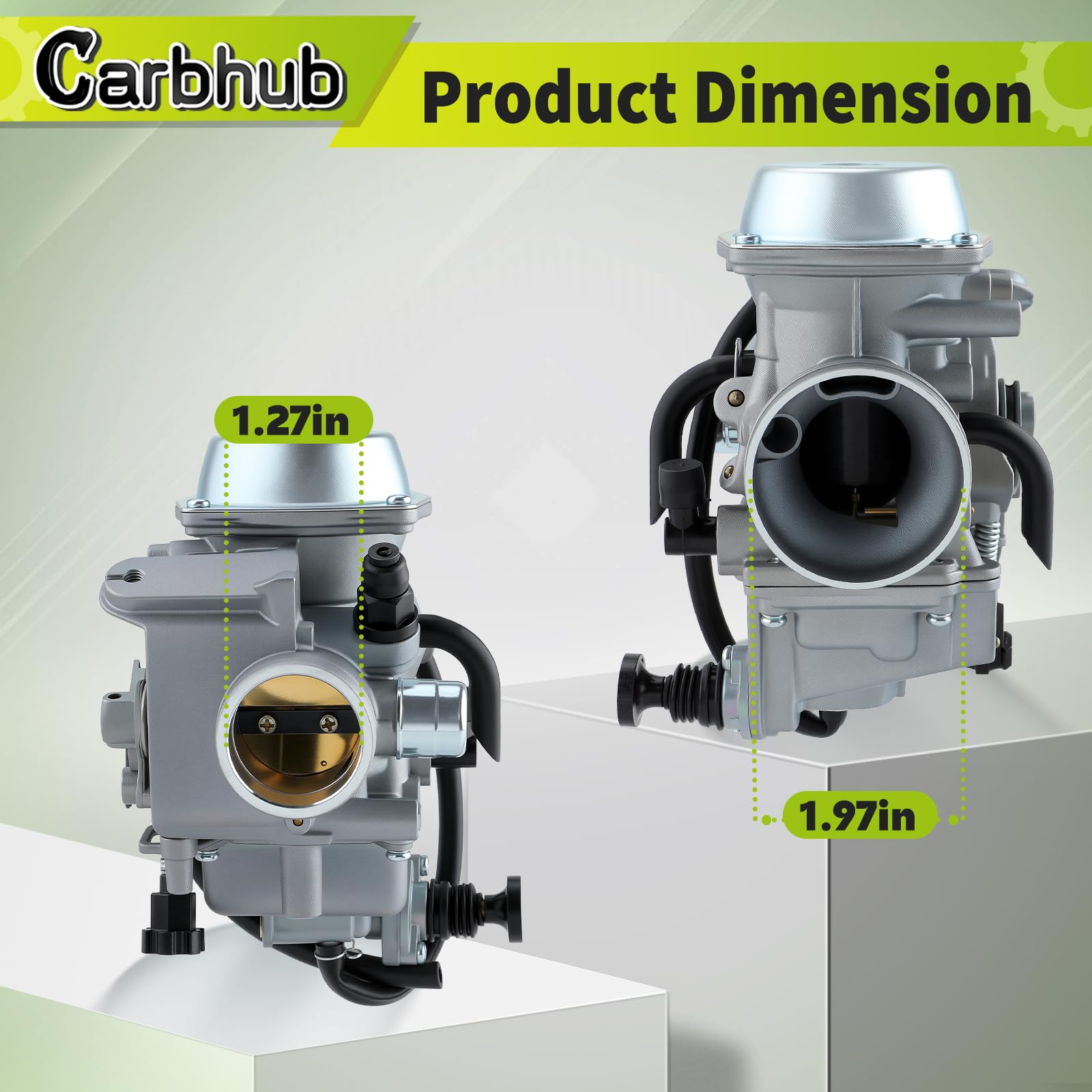 Carbhub kit contents laid out showing included filters and screws for one-stop service