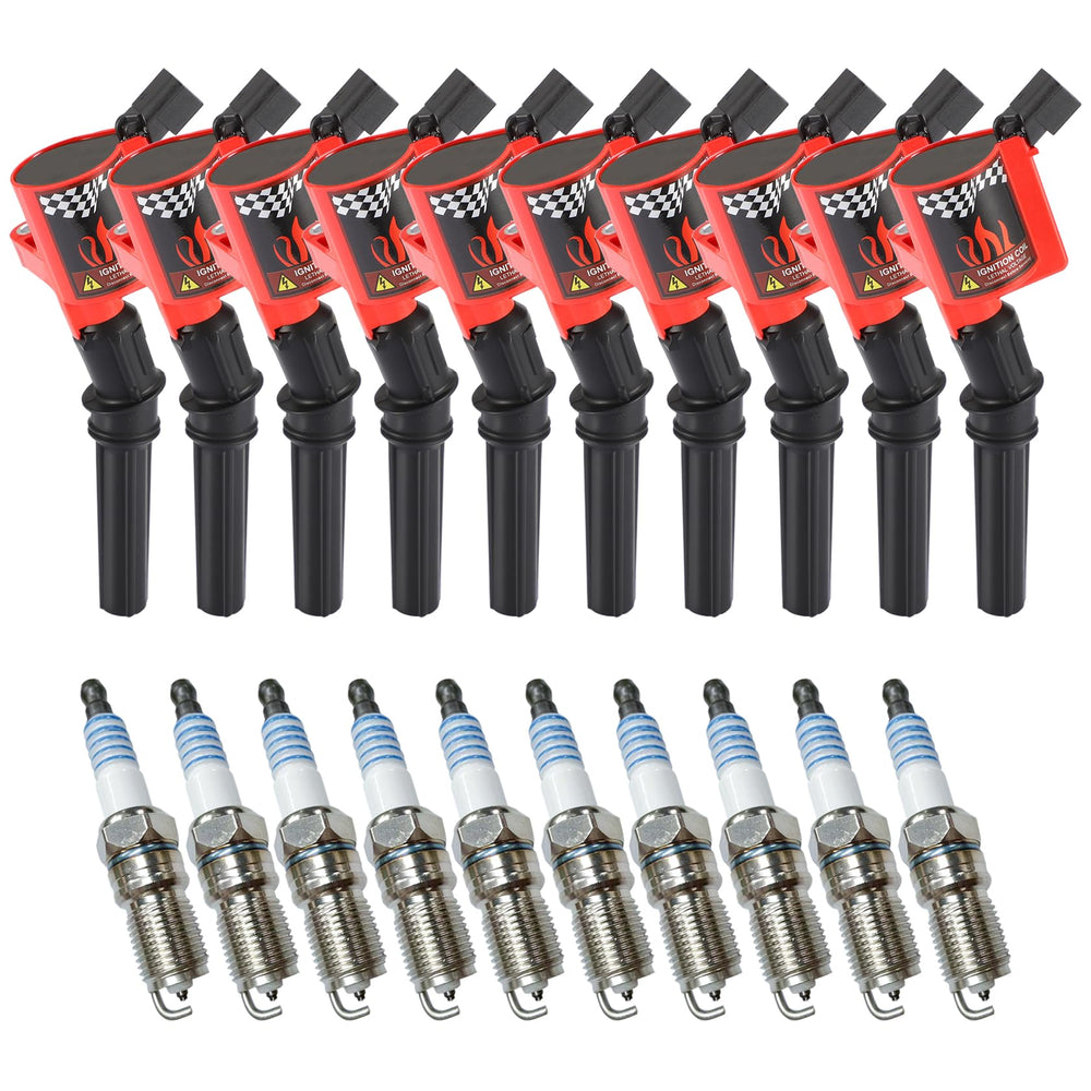 CarBole front packaging showing complete 10-coil and 10-plug kit, clear parts identification and benefit