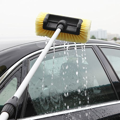 CARCAREZ brush attached to extension pole showing scale and reach benefit