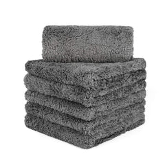 CARCAREZ front view of six plush microfiber towels showing size and pack benefit