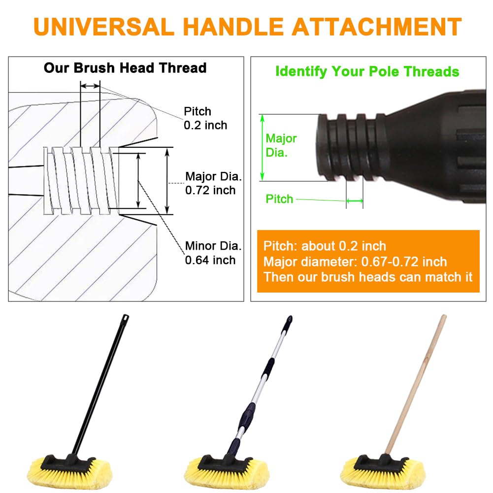 CARCAREZ brush with hose attachment in use offering continuous water flow cleaning benefit