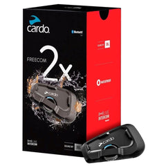 Cardo FREECOM 2X front unit showing compact profile and easy controls