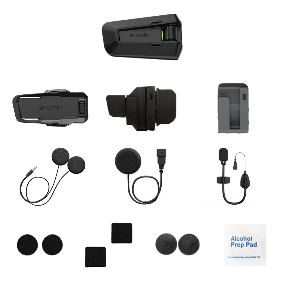 Cardo PACKTALK PRO splash-resistant demo conveying IP67 protection for riding in wet conditions