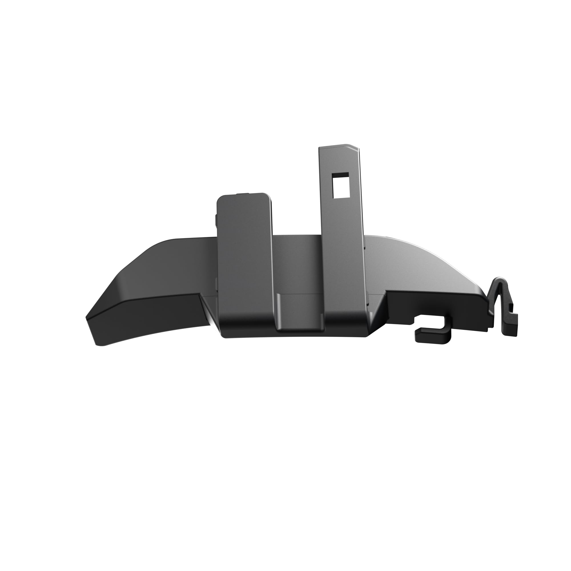Cardo adaptor pictured on helmet in use showing tidy look and convenience benefit
