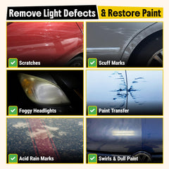 Carfidant with included foam buffer pad ready for application, ensures even polishing