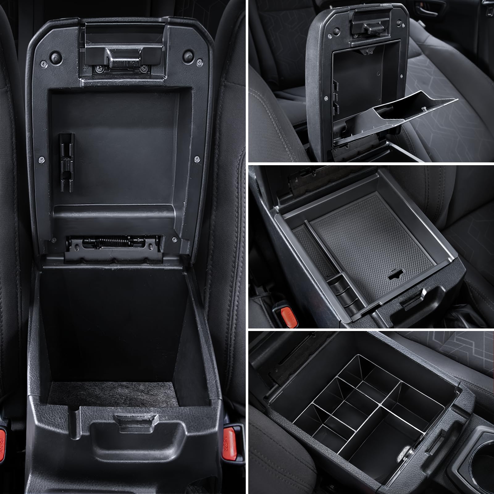Carlimeki front view of center console organizer showing neat storage benefit
