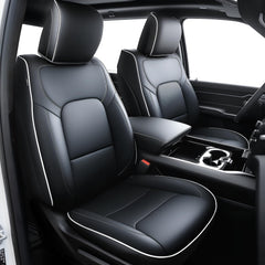 Carlimeki front seat covers installed showing tailored fit and refreshed look