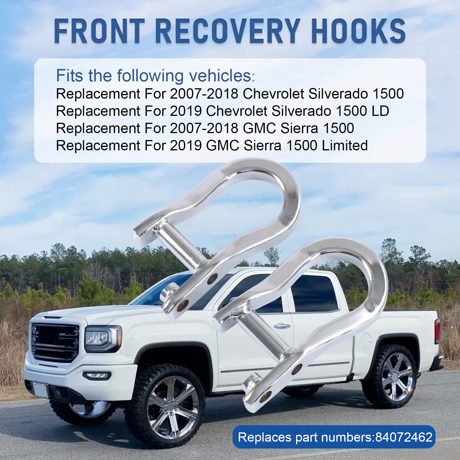 CARMOCAR tow hook installed on Silverado demonstrating correct fitment benefit
