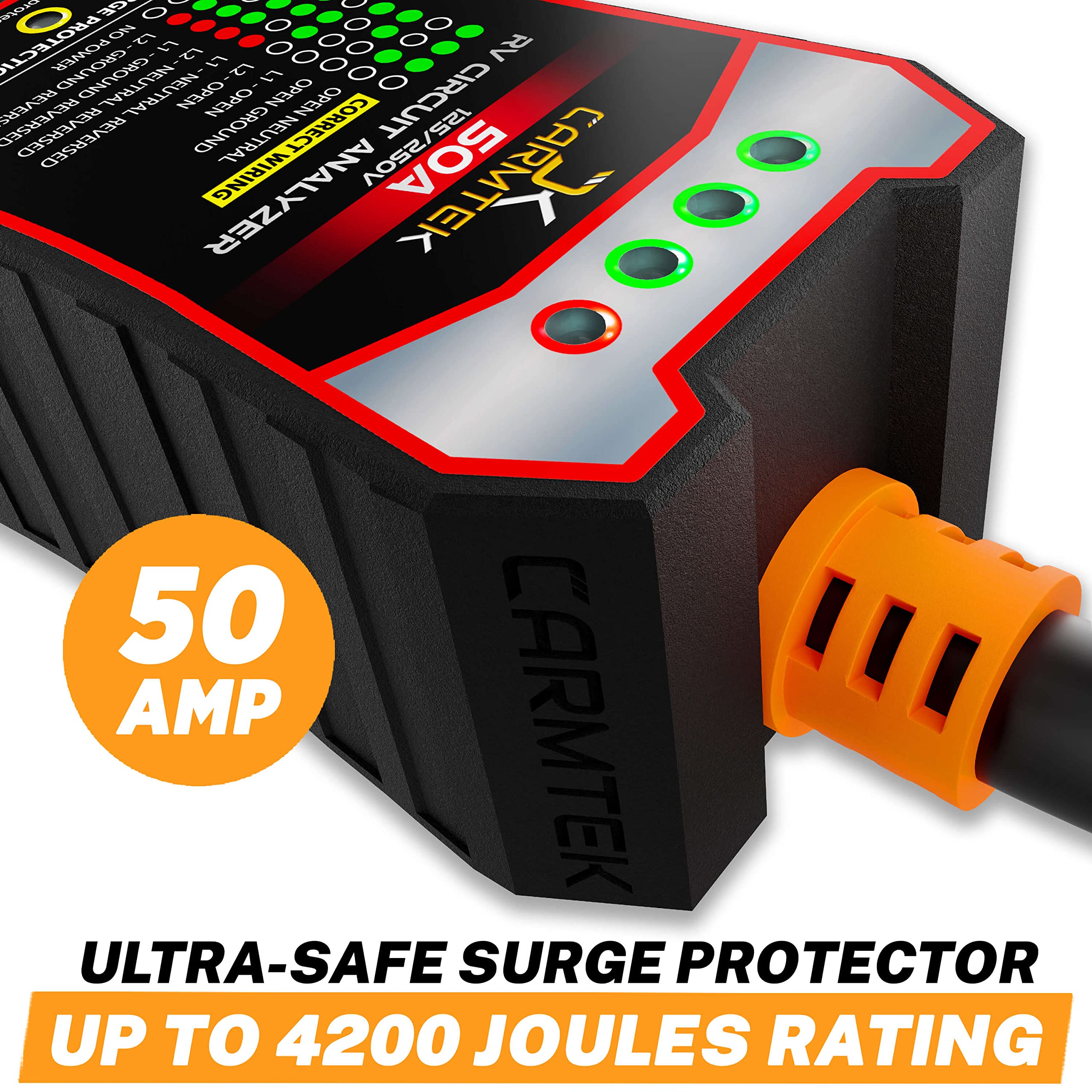 CARMTEK closeup of diagnostic chart and LEDs for quick fault detection