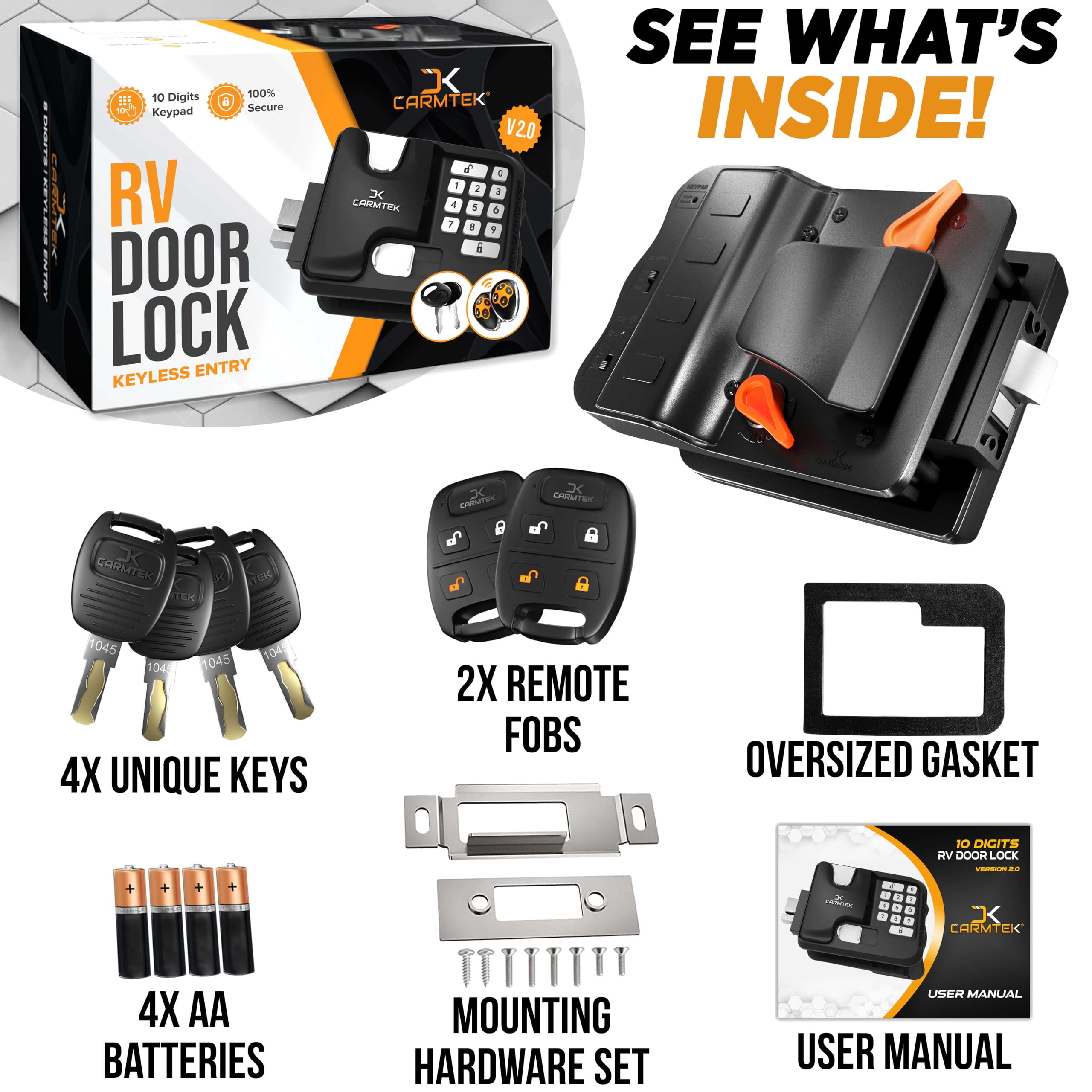carmtek lock installed on travel trailer door demonstrating correct fit benefit