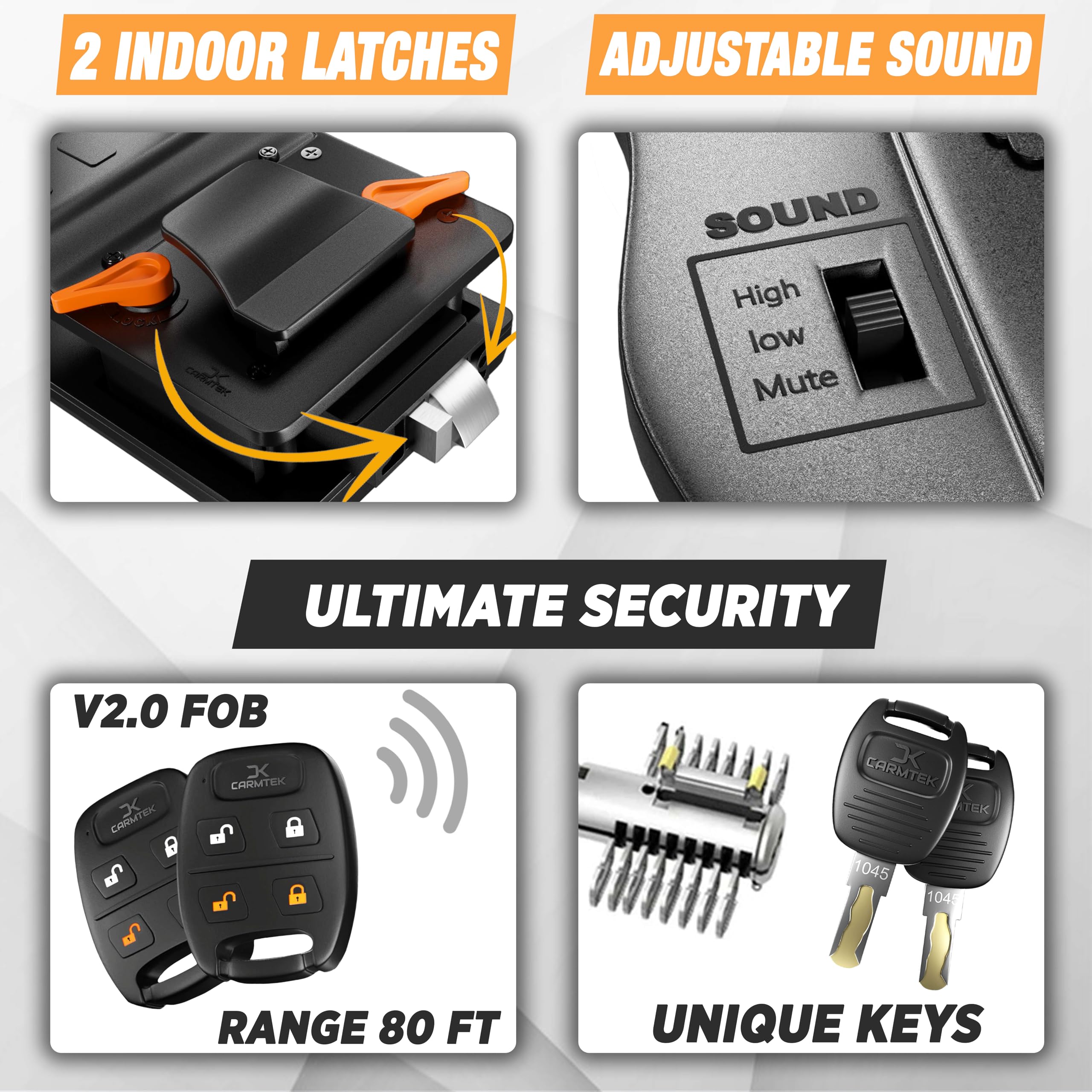 carmtek key fobs and unique mechanical keys displayed for versatile access benefit