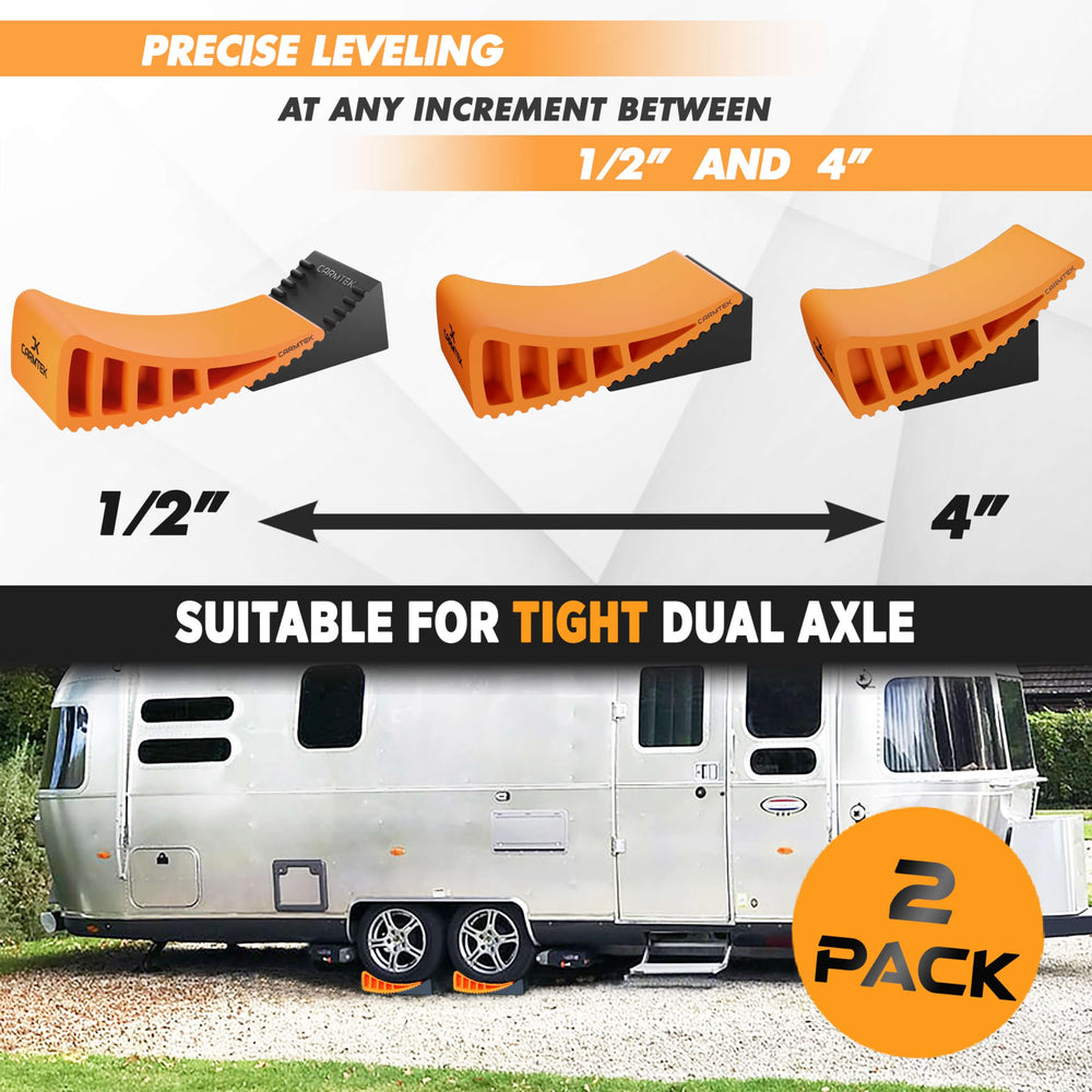 CARMTEK lifestyle shot at campsite showing faster setup and stable trailer position