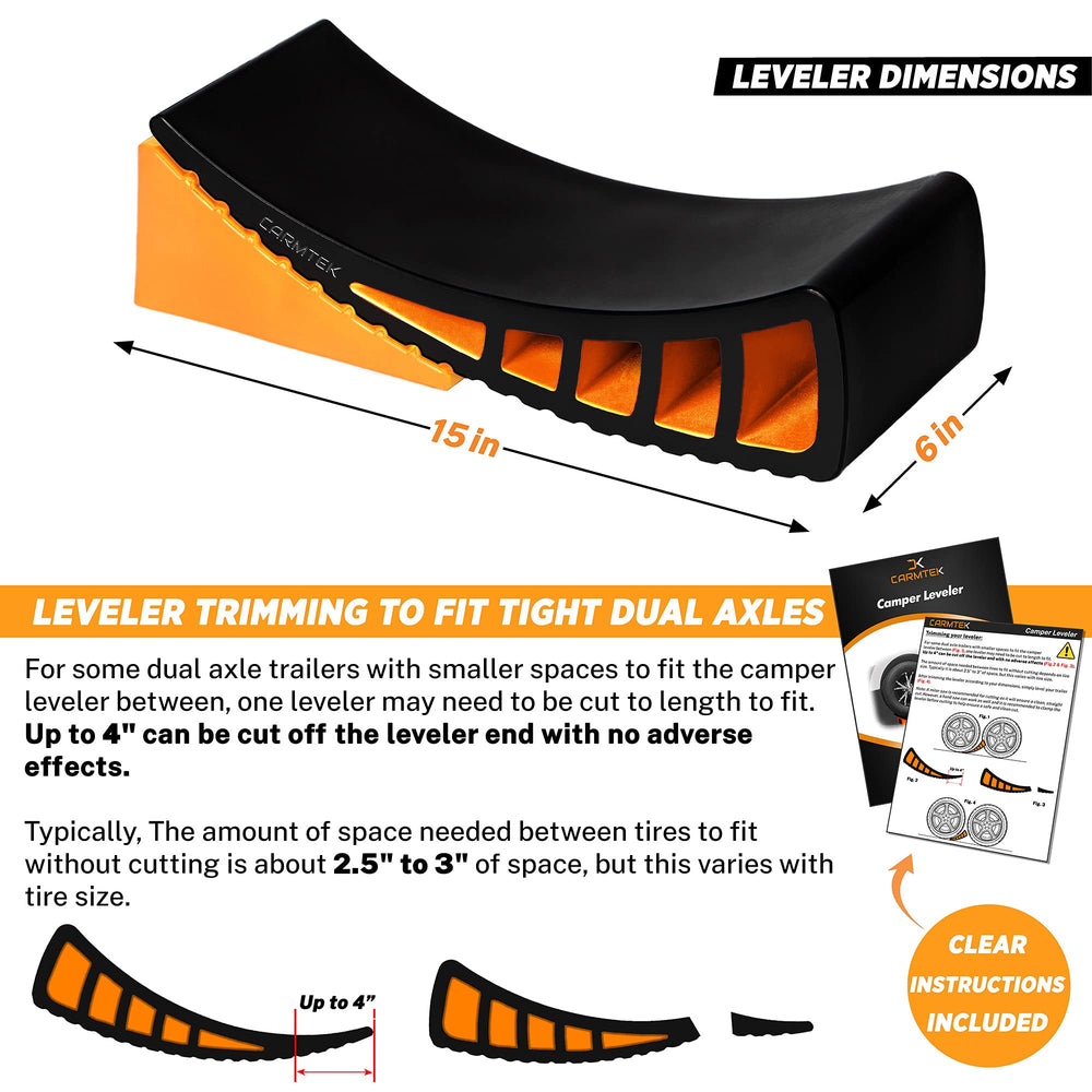 CARMTEK leveler beside ruler to show trimming option and size fit