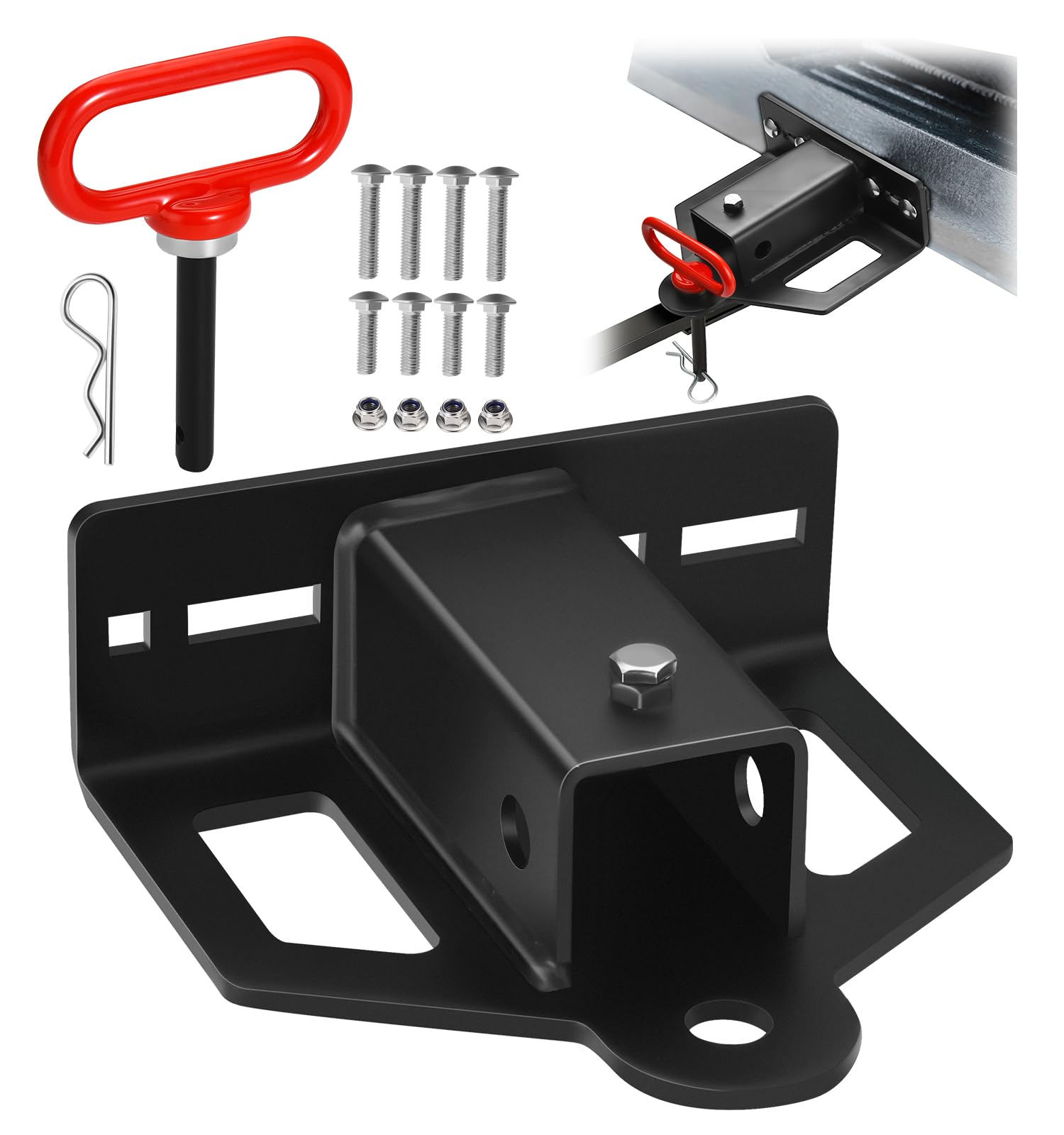 CAROD front view of assembled hitch showing compact design and durable finish