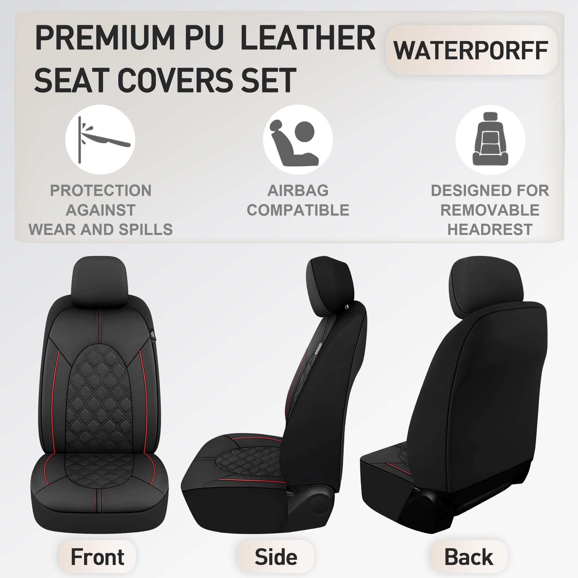 CAROMOP rear split bench with zipper, enables armrest access and flexibility