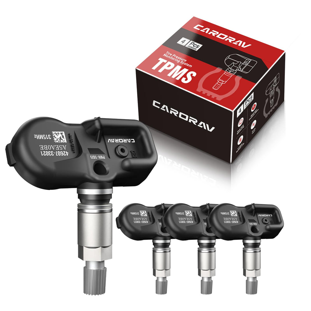 CARORAV front view of TPMS sensor showing mounting and compatibility benefits