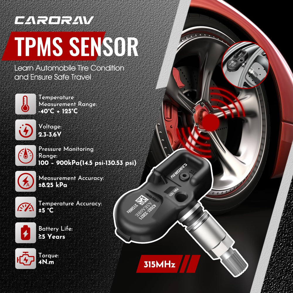 CARORAV packaging with four sensors and parts for complete replacement benefit