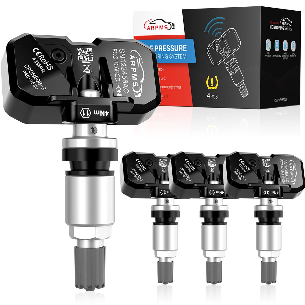 CARPMS TPMS sensor front view showing compact durable housing and clear labeling for fitment