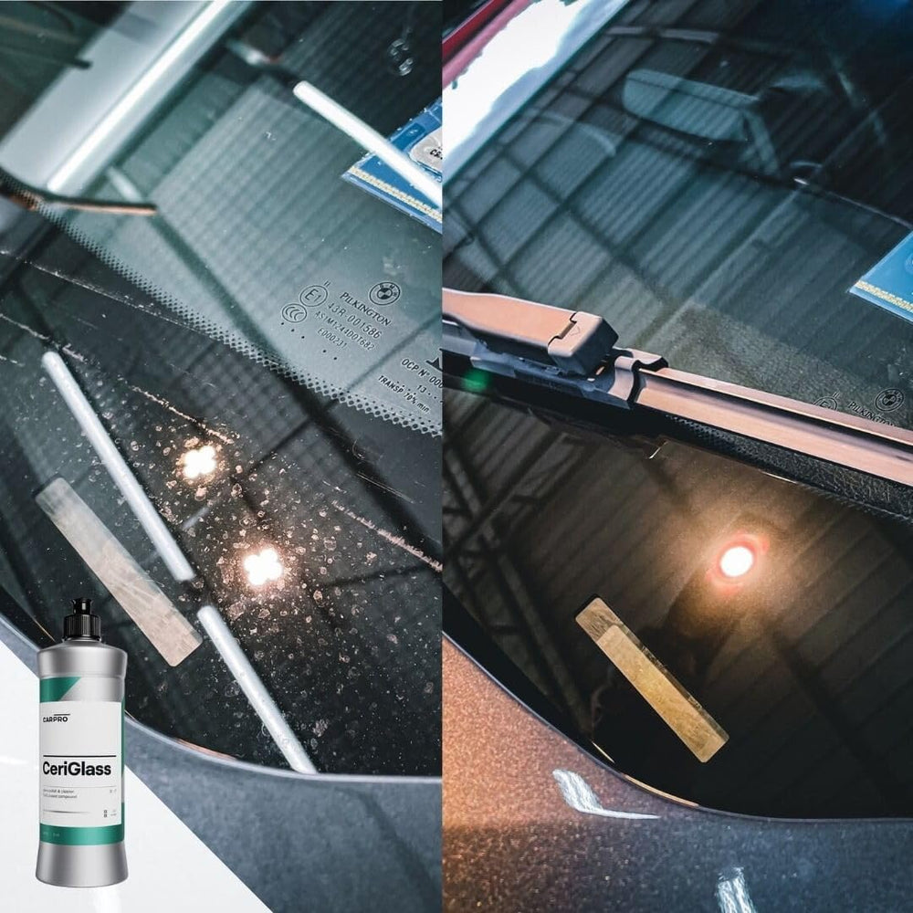 CARPRO CeriGlass applied with rotary polisher demonstrating efficient correction