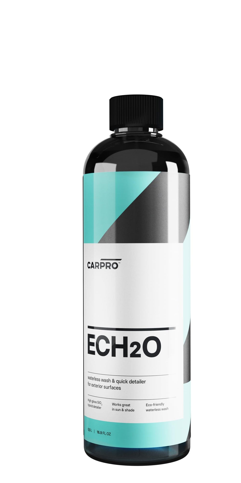 CARPRO ECH2O front label showing product and volume, clear identification benefit