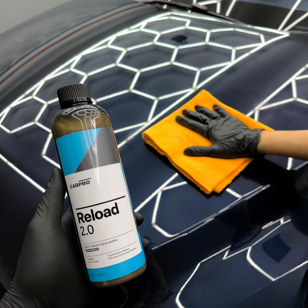 CARPRO close-up of paint finish demonstrating high gloss and reflectivity