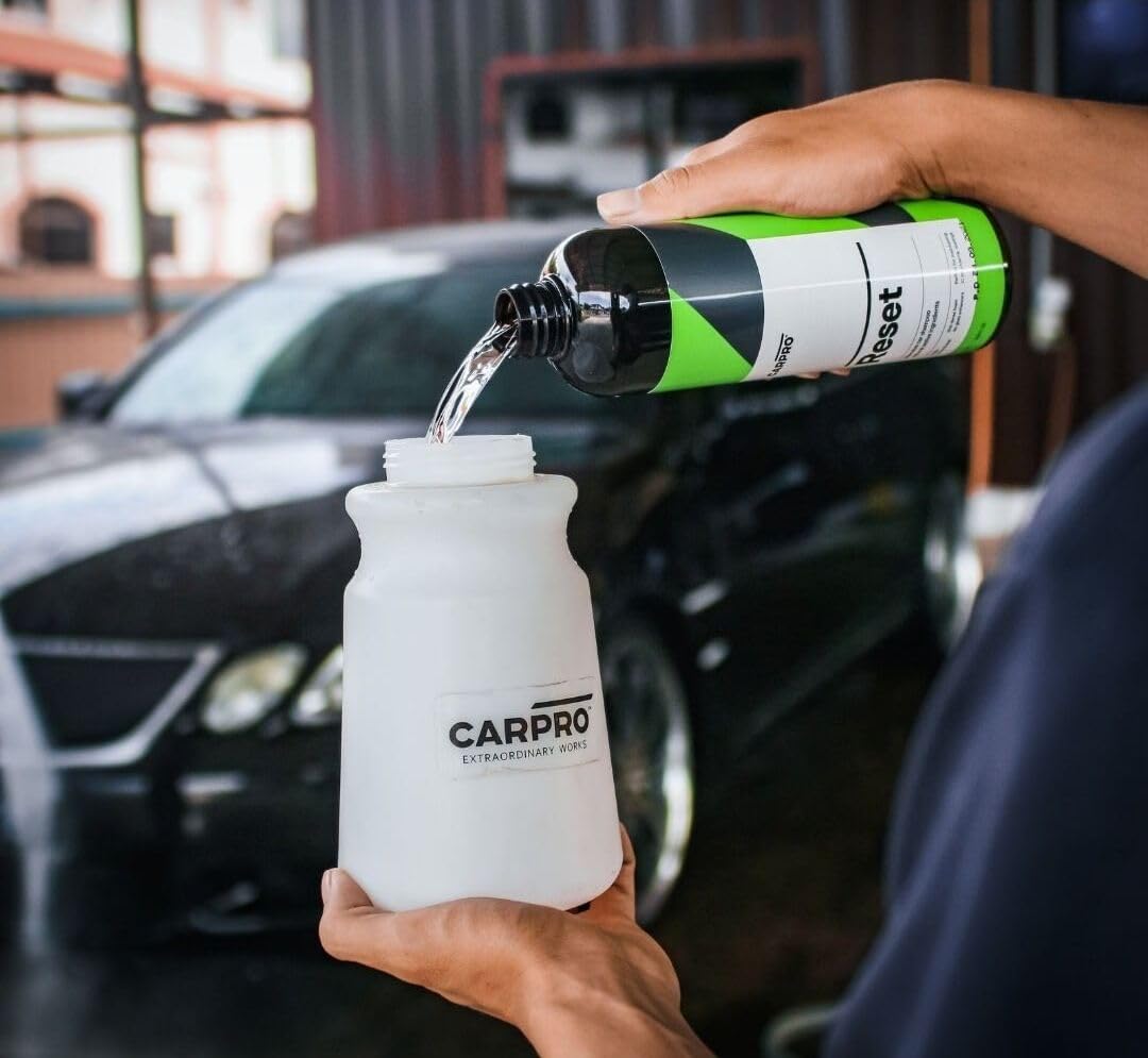 CARPRO Reset being applied with wash mitt showing smooth glide and reduced risk of swirls