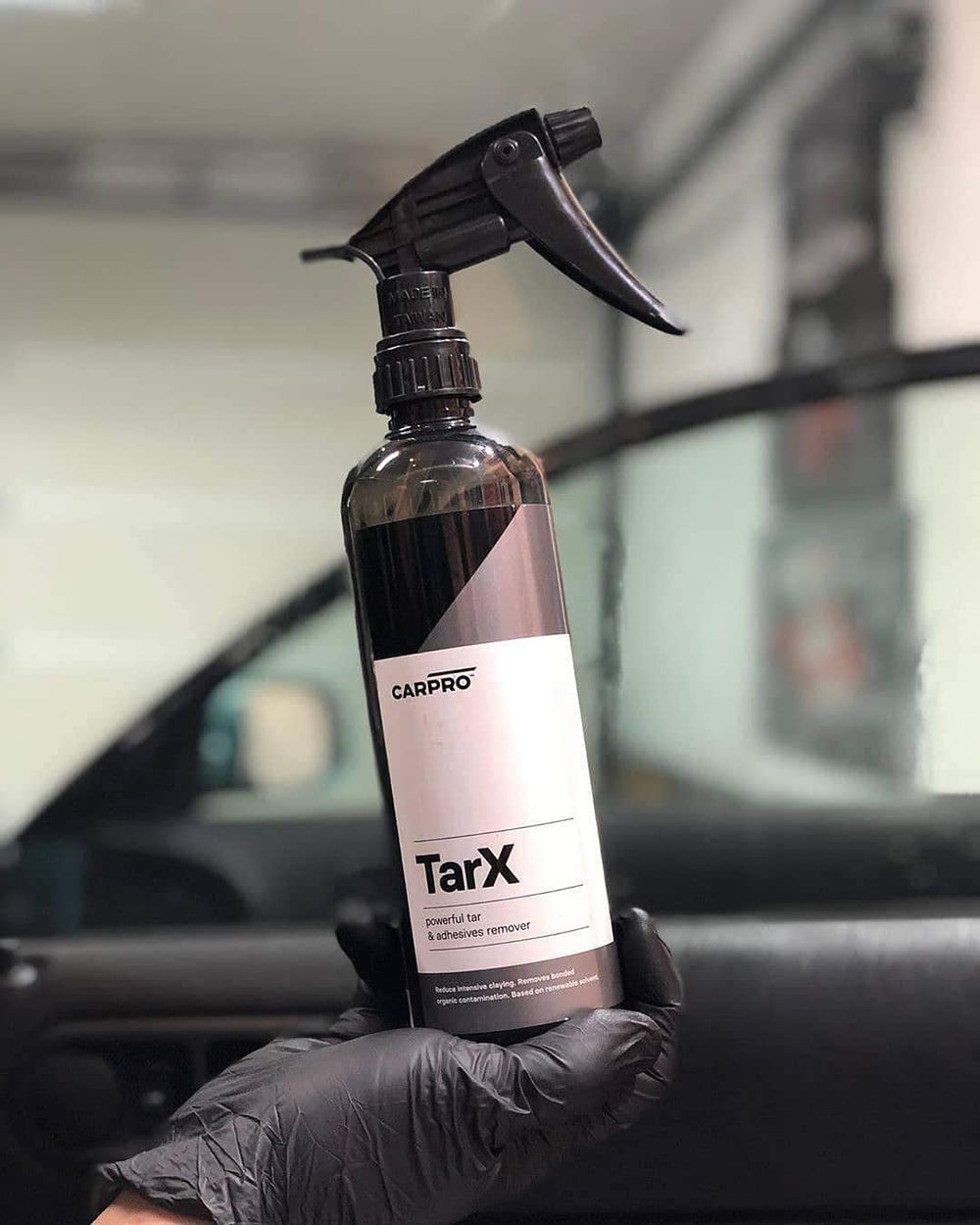 CARPRO TarX with orange peel illustration showing citrus-based solvent and natural origin