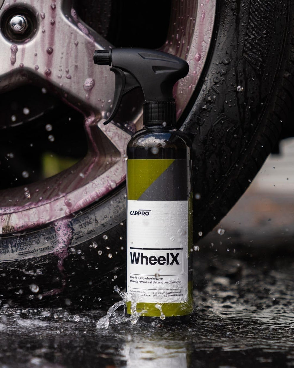 CARPRO CARRO WheelX before and after wheel showing iron removal benefit