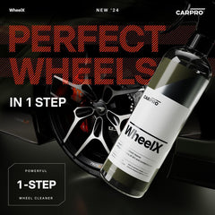 CARPRO CARRO WheelX spray in action removing grime for faster cleaning