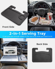 CarQiWireless close-up of deep cup holder securing drink during meals