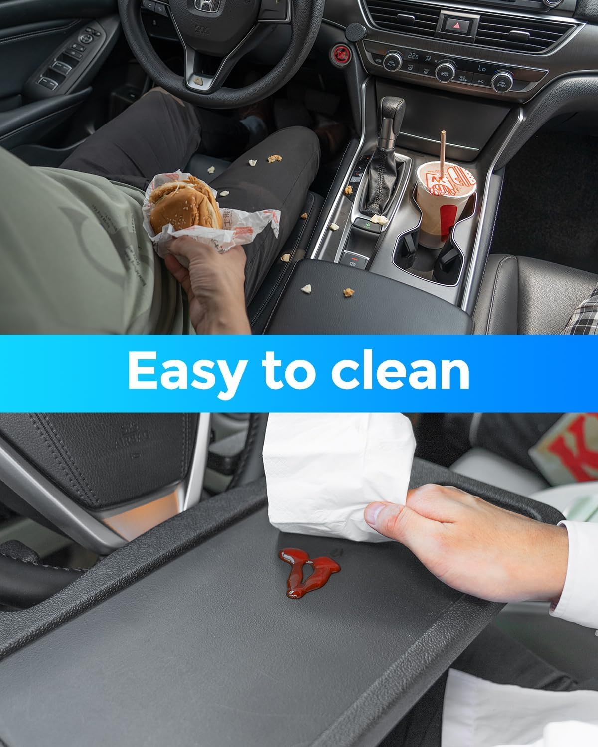CarQiWireless compact tray stored in seat pocket saving cabin space