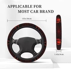 Carrefit steering wheel cover being slipped on during installation, quick tool-free fit