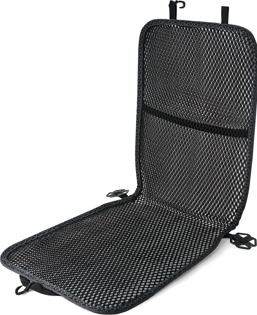 carrotez front view black seat pad showing fit and airflow benefits