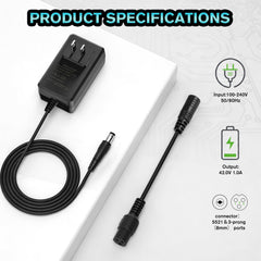 Carsty charger cable and adapter next to ruler to show practical cable length