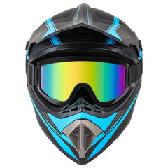CARTMAN helmet visor close-up showing adjustable sun visor for glare reduction benefit