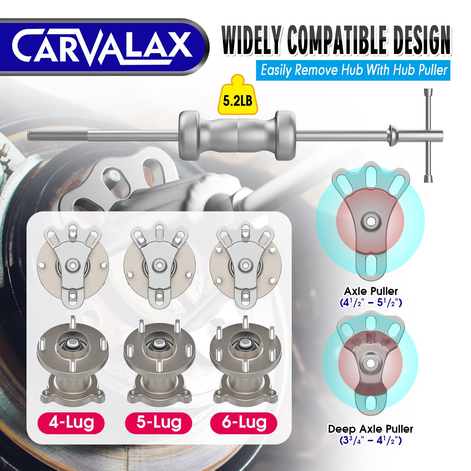 CARVALAX attachments layout array showing adapters for many removal tasks