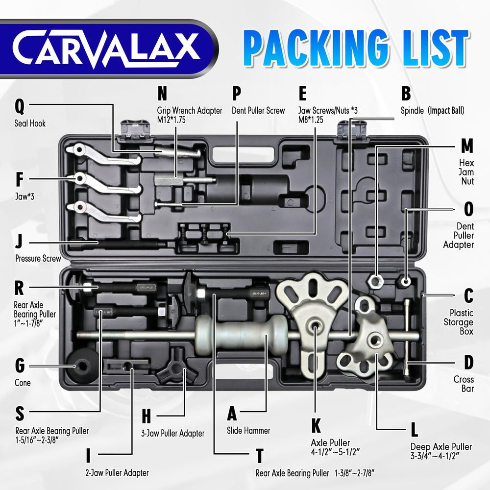 CARVALAX slide hammer close-up grip for comfortable controlled impacts